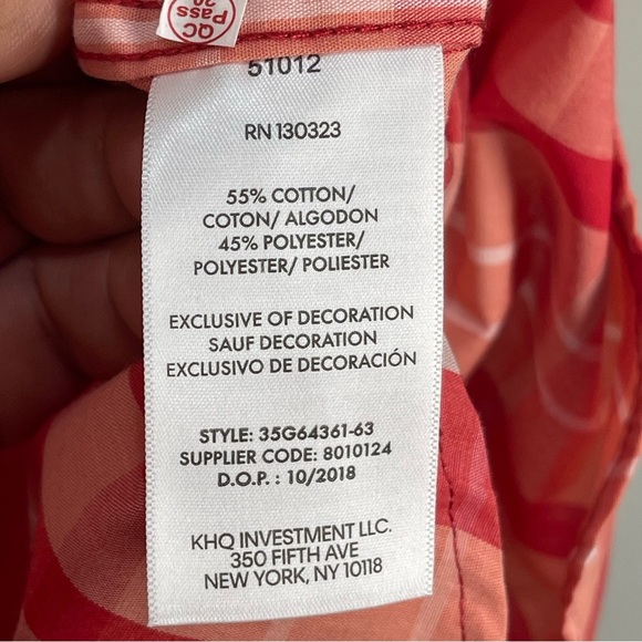 Calvin Klein Jeans Casual Button Down Red Plaid Shirt XL 18-20 New With Tags - Picture 6 of 6